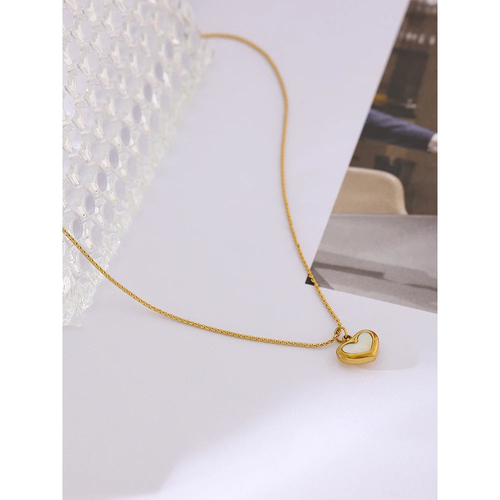 Para Minha Mãe - Colar Coração Pérola Banhado a Ouro 18k