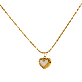 Para Minha Mãe - Colar Coração Pérola Banhado a Ouro 18k