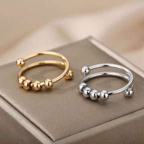 Anel Anti Ansiedade Banhado a Ouro 18k